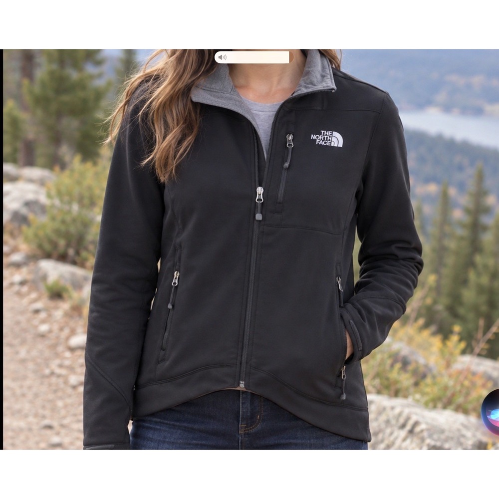 The North Face Apex Bionic Women's Black Full Zip Jacket Pockets Size M